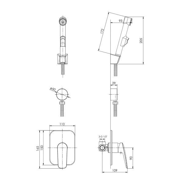 Змішувач для душу Imprese Prana VR15030Z-ВТ