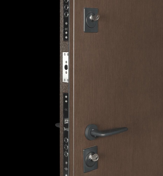 Дверь входная Булат Термо House-703 венге темный 2050x1200 мм левая