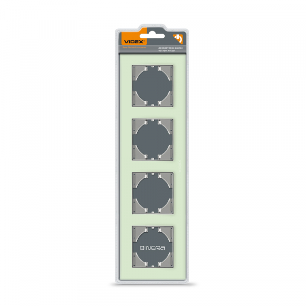 Рамка четырехместная Videx Binera горизонтальная зеленый VF-BNFRG4H-GR