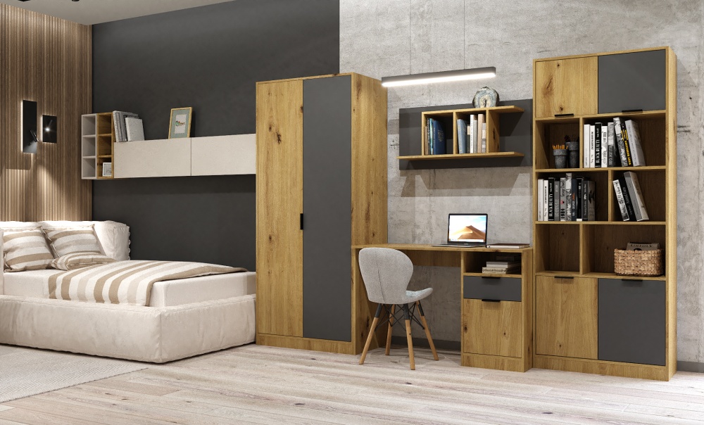 Полиця навісна Metkas Home RIO 1010x450x216 мм дуб артізан