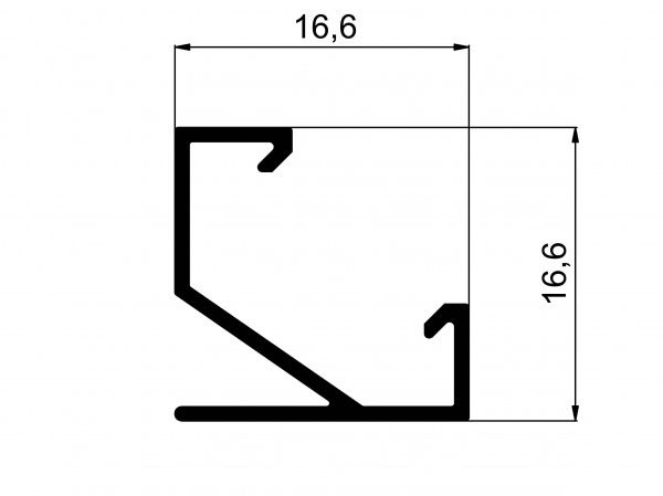 Профіль алюмінієвий АЛЮПРО ПАК-0051/AS кутовий анодований з прозорою лінзою і 2 заглушками 200 см