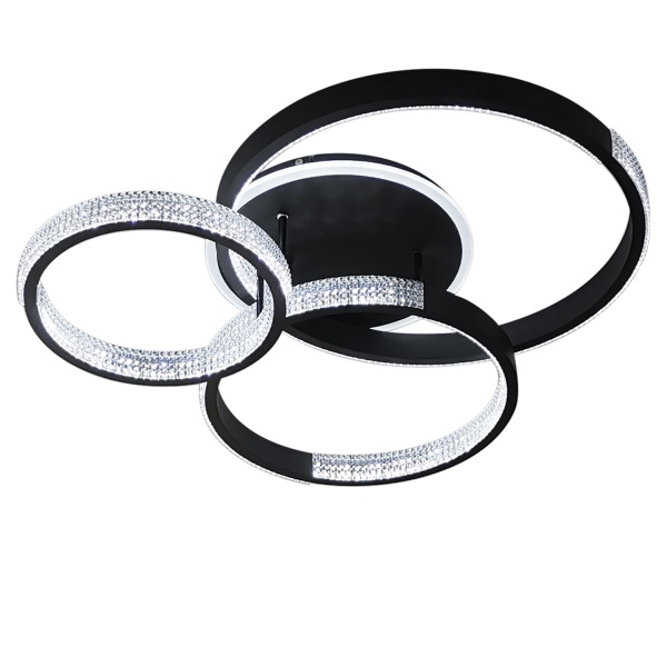 Люстра світлодіодна Victoria Lighting з пультом д/к 90 Вт чорний Medea/PL3 black 