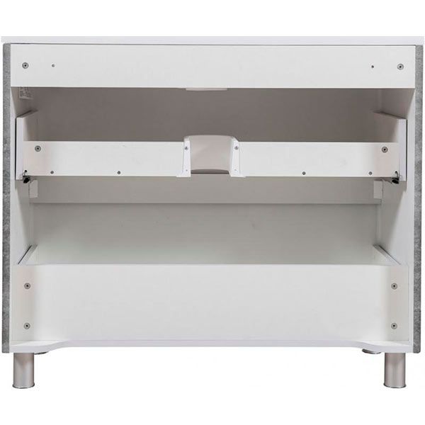 Тумба напольная Aqua Rodos Акцент серый мрамор с умывальником Альфа 80