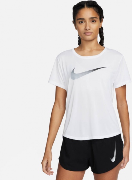 Футболка Nike W NK ONE DF SWSH HBR SS DX1025-100 р.L білий