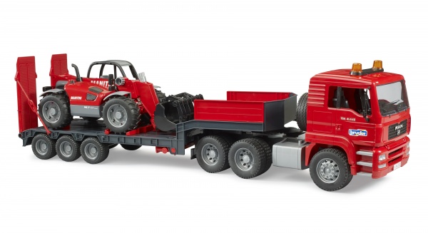 Игрушечный набор Bruder Тягач MAN TGA с прицепом и телескопический погрузчик Manitou MLT 633 1:16 02774