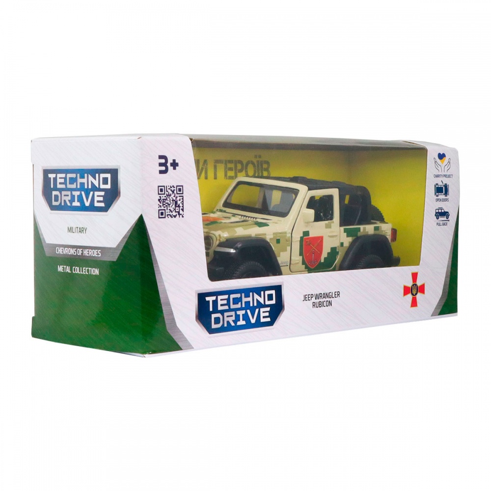Автомодель TechnoDrive 1:32 серии Шевроны Героев - Jeep Wrangler Rubicon ОК Юг 250398UM