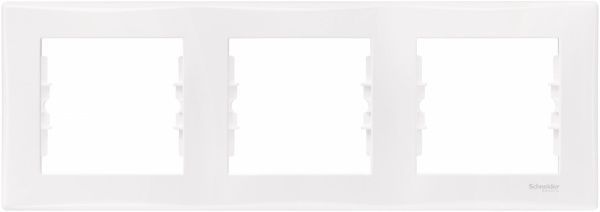 Рамка трехместная Schneider Electric Sedna горизонтальная белый