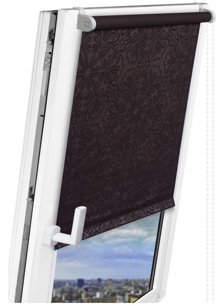 Ролета мини Delfa Металлик Принт 48x170 см шоколадная 