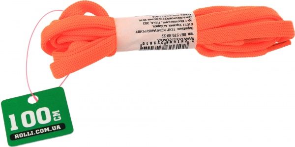 Шнурок  плоский 100 см 100 см оранжевый