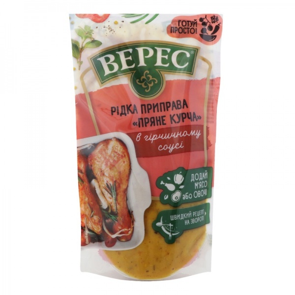 Жидкая приправа Верес Пряный цыпленок в горчичном соусе 200 г