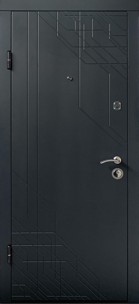 Двері вхідні Міністерство дверей КС 260 Мікс антрацит / білий матовий 2050x960 мм ліві