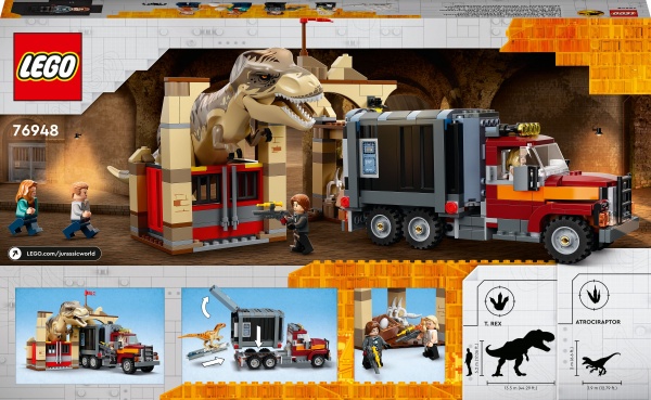 Конструктор LEGO Jurassic World Втеча тиранозавра і атроцираптора 76948
