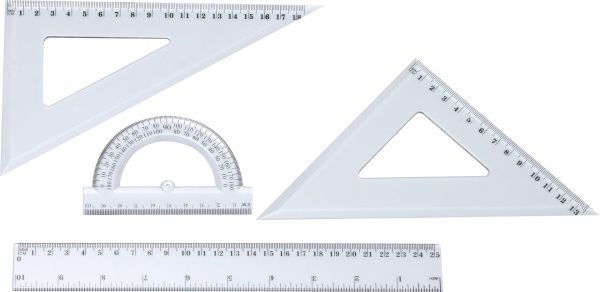 Набор линейка 25 см + 2 угольника + транспортир NORMA