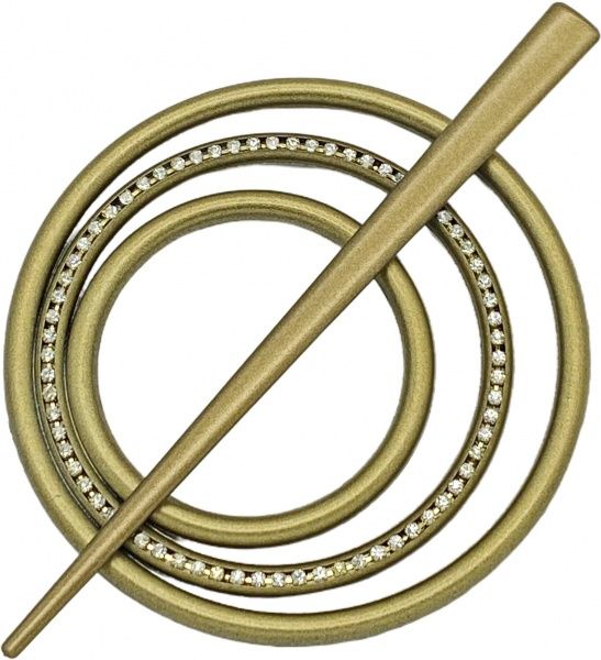 Заколка Круг 2 Элит d90 мм антик темный В0024-6 MISLT