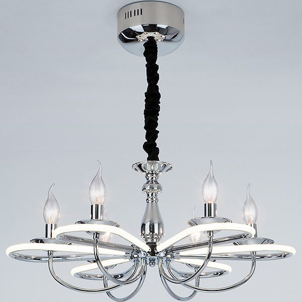 Люстра подвесная Strotskis Phobos пульт ДУ LED 36 Вт 6x60 Вт E14 хром 425/6 