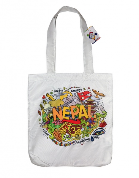 Сумка-шоппер 4PROFI Nepal 40x35 см белый с рисунком 