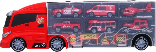 Игровой набор Shantou спасательный грузовик-кейс 39.8x13 см красный 666-09K