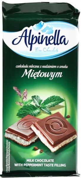 Шоколад Alpinella с мятной начинкой 90 г