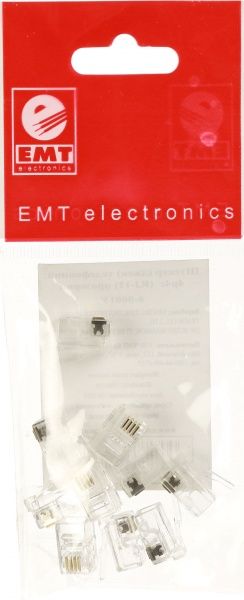 Штекер телефонный EMT 4P4C 10 шт. (6-0001)