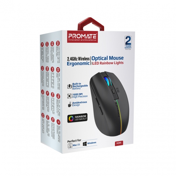 Миша Promate Promate Kitt Wireless black (kitt.black) 