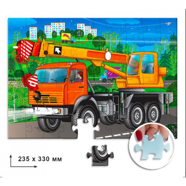 Пазлы КФИ Автокран 60 элементов 9503