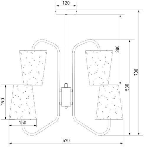 Люстра подвесная Strotskis Loretta 6x40 Вт E14 черный 70060/6 