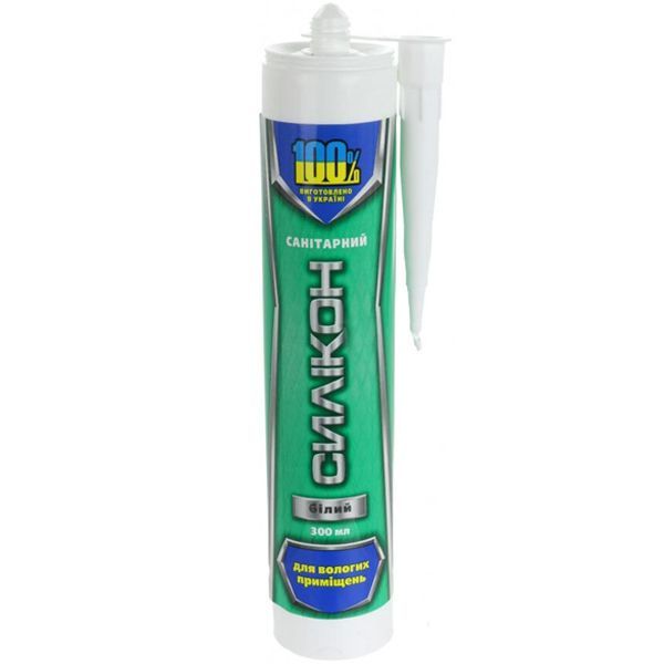 Герметик силиконовый 100% санитарный белый 300 мл