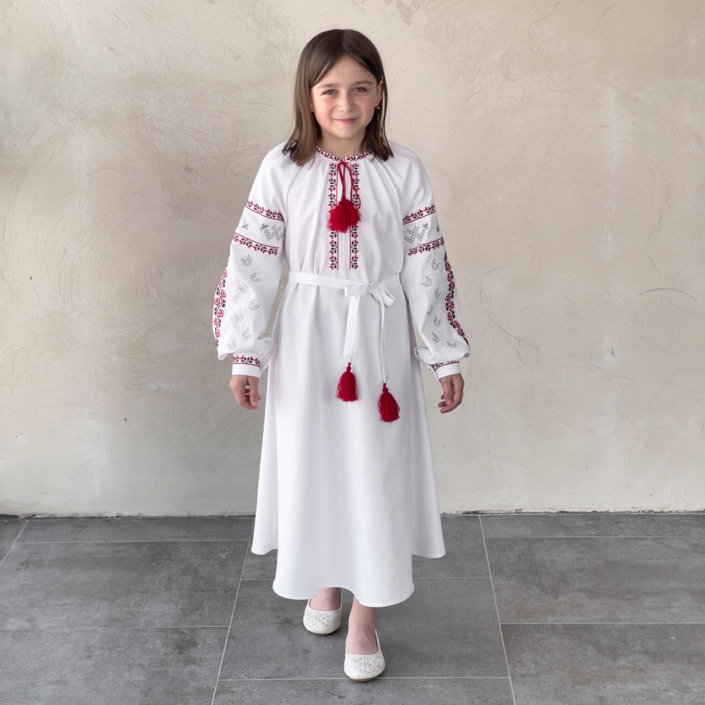 Платье Эдельвика р.140 белый 162-25/09