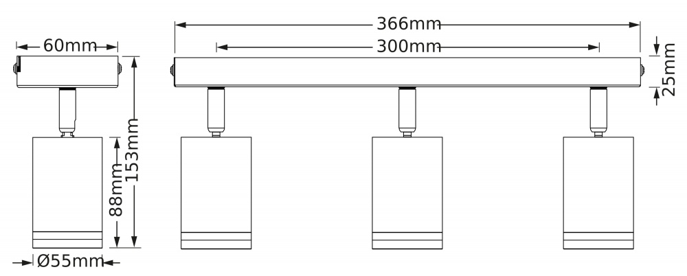 Спот Osram 3xGU10 черный LED Spot pulse 3 BK