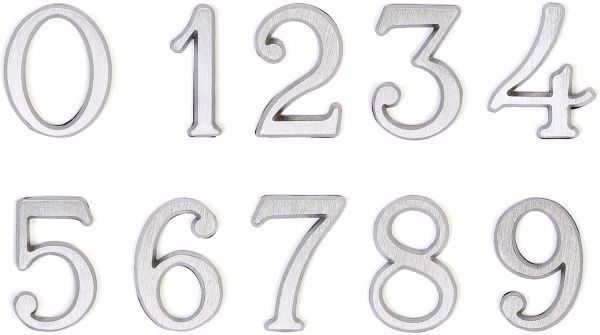 Цифра 5 латунь никель 50 мм Larvij LNB5 BLN #5