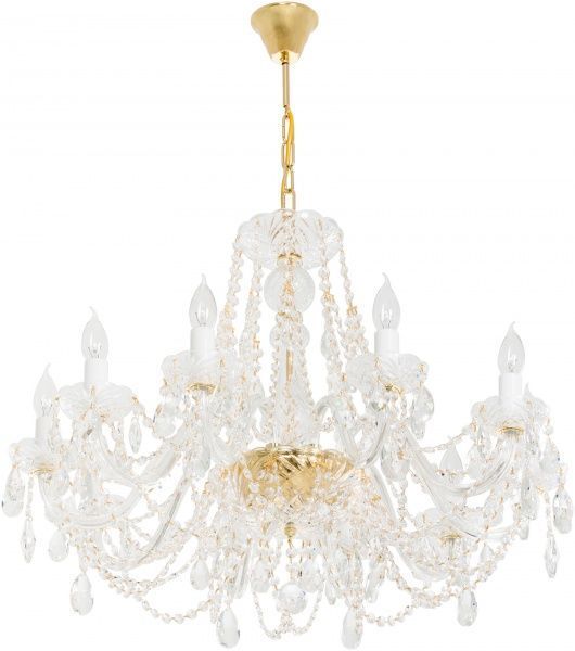 Люстра подвесная Crystal Life 10x40 Вт E14 золото A6024LM-10GO 