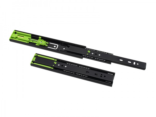 Телескопические направляющие DC с доводчиком L-450 мм Н-45 мм черные Премиум Лайн