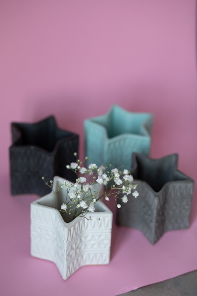 Кашпо декоративне Star білий бетон