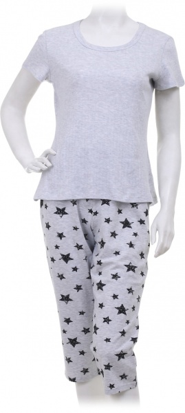 Костюм домашній жіночий Flis clothes Нічна зірочка р. XL чорний із сірим 