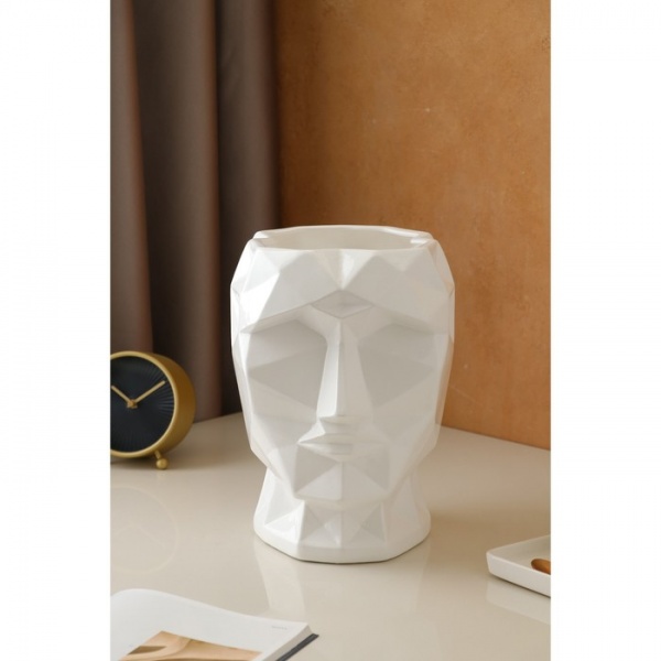 Ваза керамическая Nana ceramics Кай 28 см белый глянец 