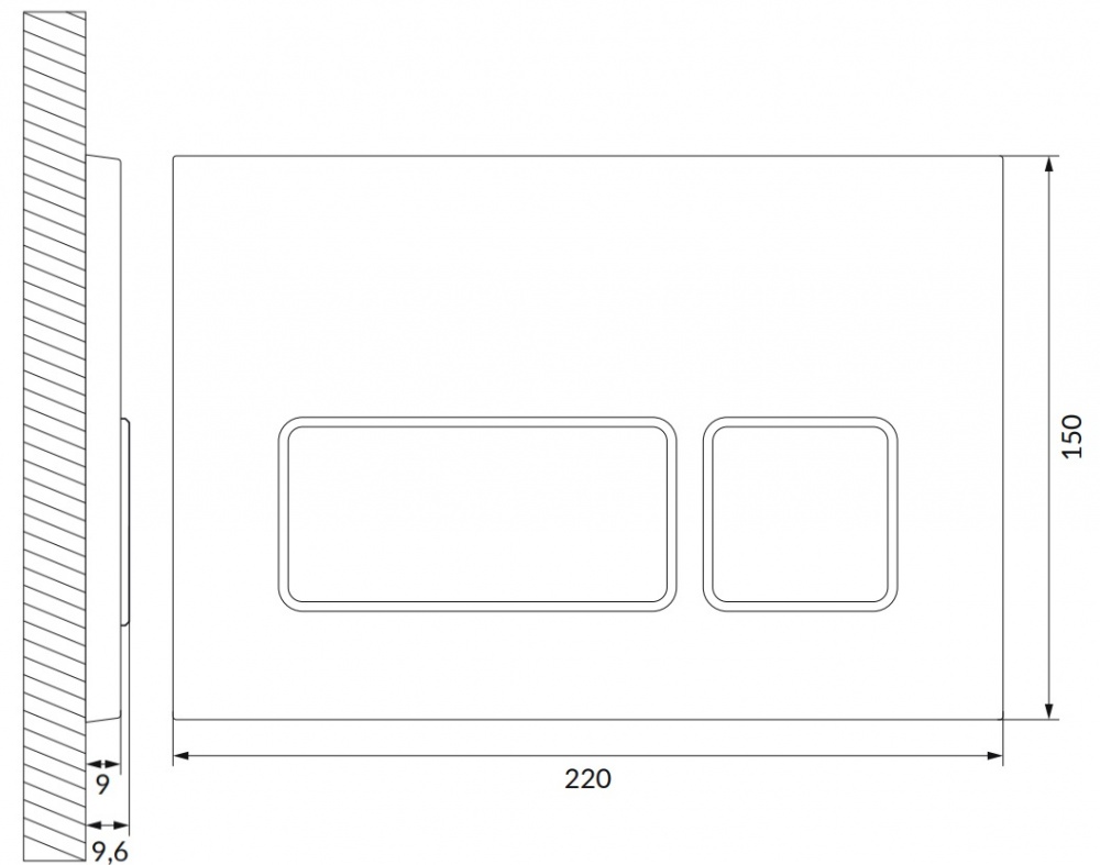 Клавиша для инсталляции Cersanit BLOCK глянцевый хром K97-454
