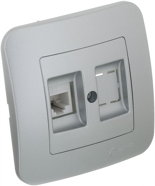 Розетка компьютерная Makel Lillium Natural серебристый