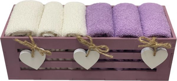 Набір рушників кухонних Hearts pink 6 шт. 30x30 см 