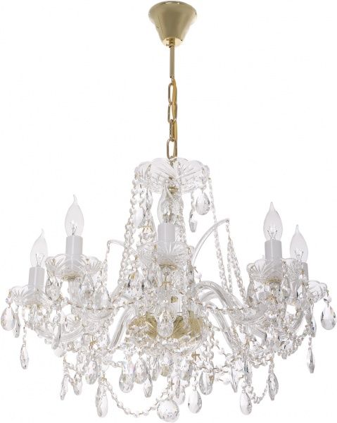 Люстра подвесная Crystal Life 8x40 Вт E14 золото A1119LM-8GO 