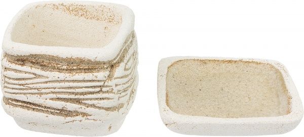 Горщик шамотний Дюна мала 170 квадратний 1,2л кремовий 