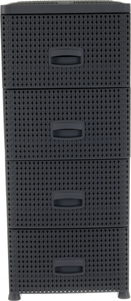 Комод пластиковая RIO 8508BR на 4 шухляды KNIT коричневый 894x386x431 мм