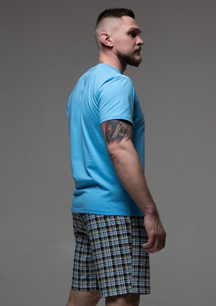 Пижама мужская Roksana 1211/12026 р. 48 голубой с рисунком