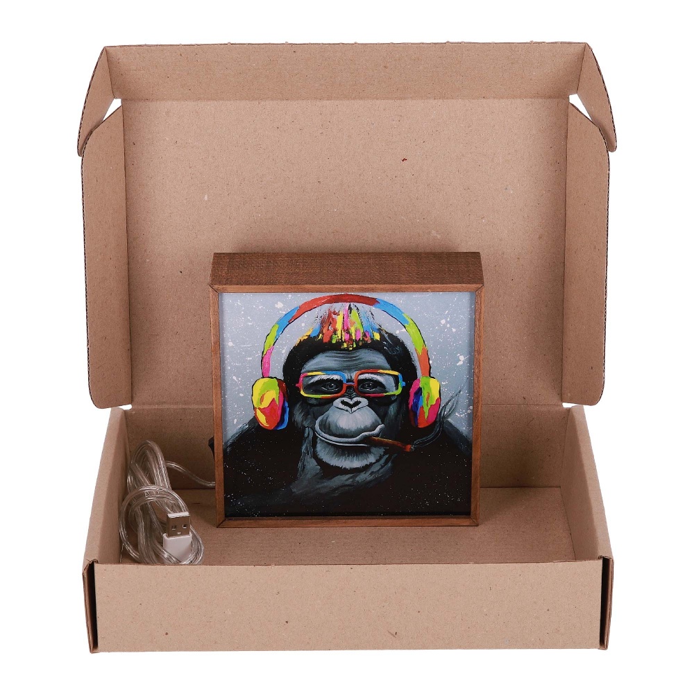 Настільна лампа декоративна The 11's Манкі худ. Дарчук 1x2 Вт дуб