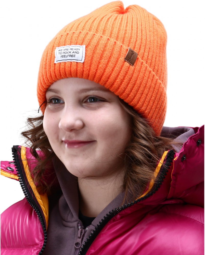 Шапка HW в'язана унісекс р.54-56 помаранчевий