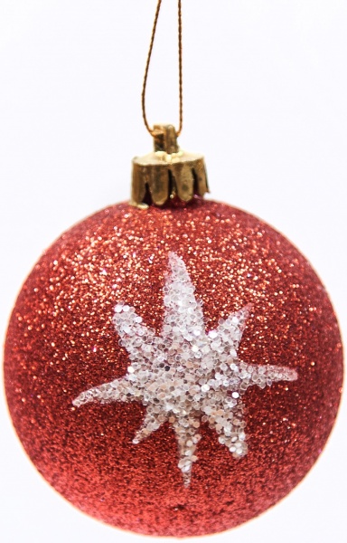 Шар новогодний Звезды красный