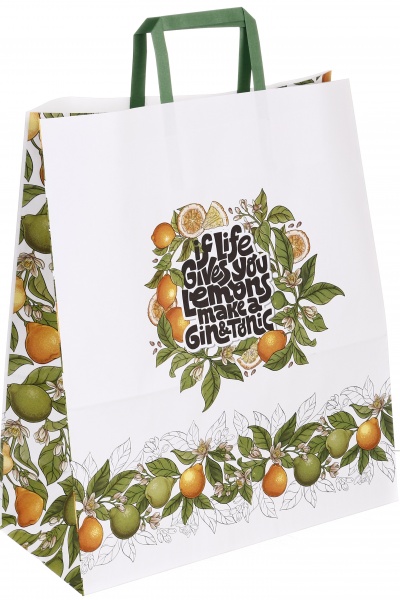 Пакет паперовий 320х150х380 білий з ручками