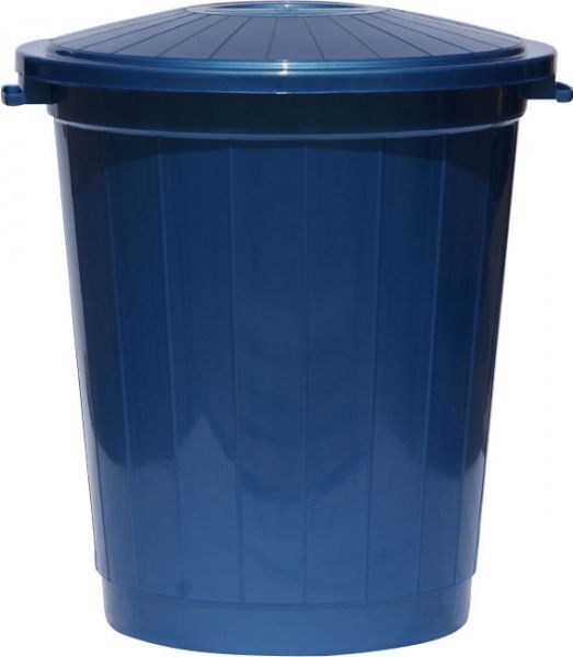 Бак для мусора с крышкой Ал-Пластик 50 л синий