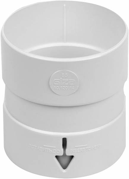 Муфта трубы Giza 85 мм белый 