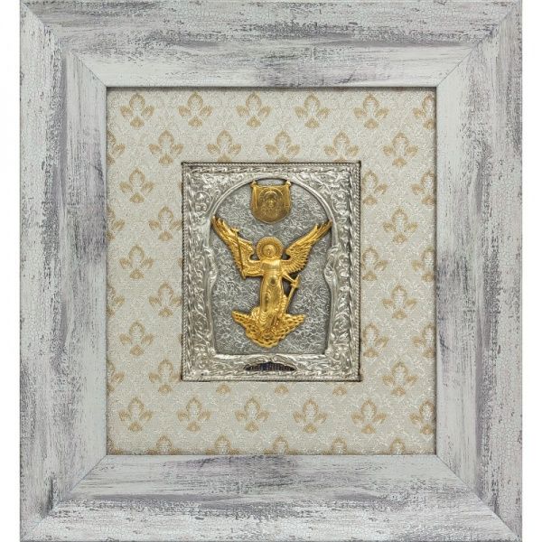 Панно декоративное Ангел-хранитель 28x25 см серебряный 