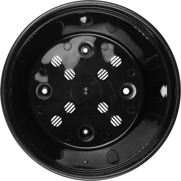 Горщик пластиковий Santino Асти круглий 6л золотистий/чорний 